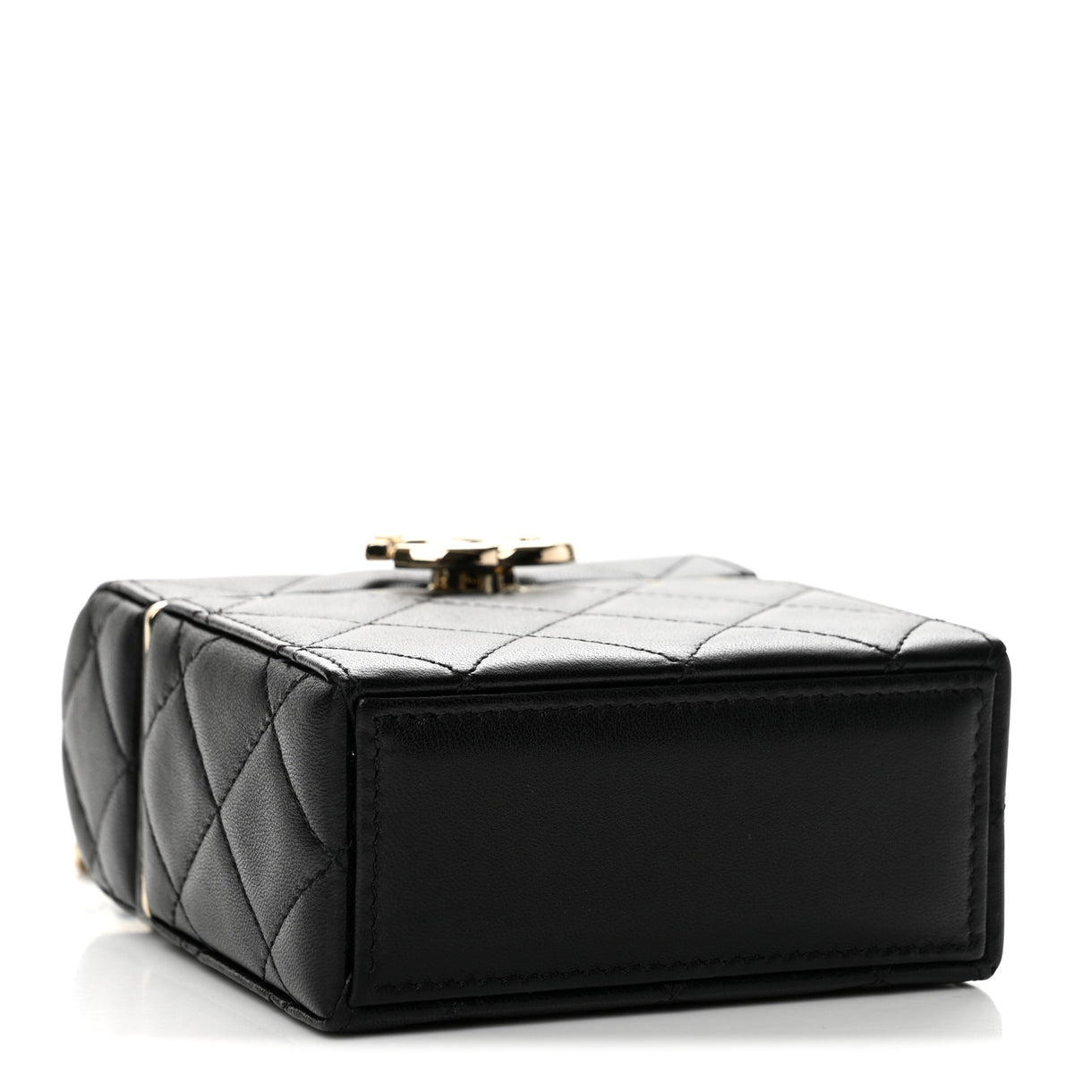 Lambskin Quilted Small Box With Chain Black