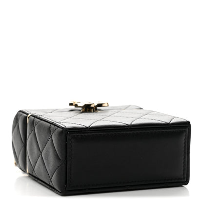 Chanel Lambskin Quilted Small Box With Chain Black 5 of 13