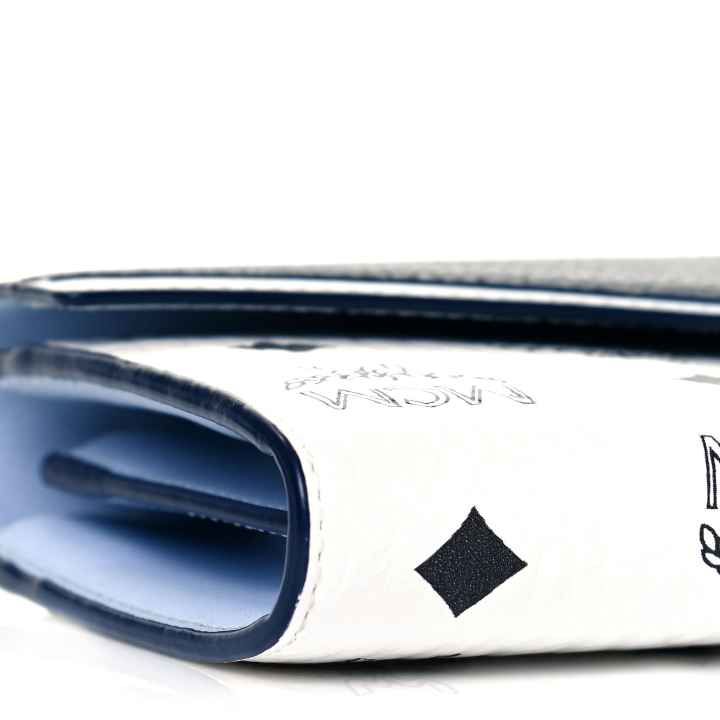 Calfskin Visetos Monogram Millie Color Block Crossbody Bag White Mood Indigo