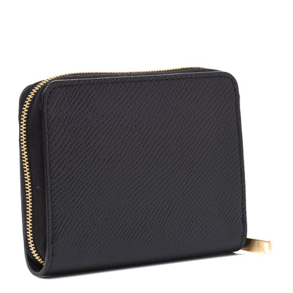 Celine Grained Calfskin Compact Zipped Wallet Black 3 of 7