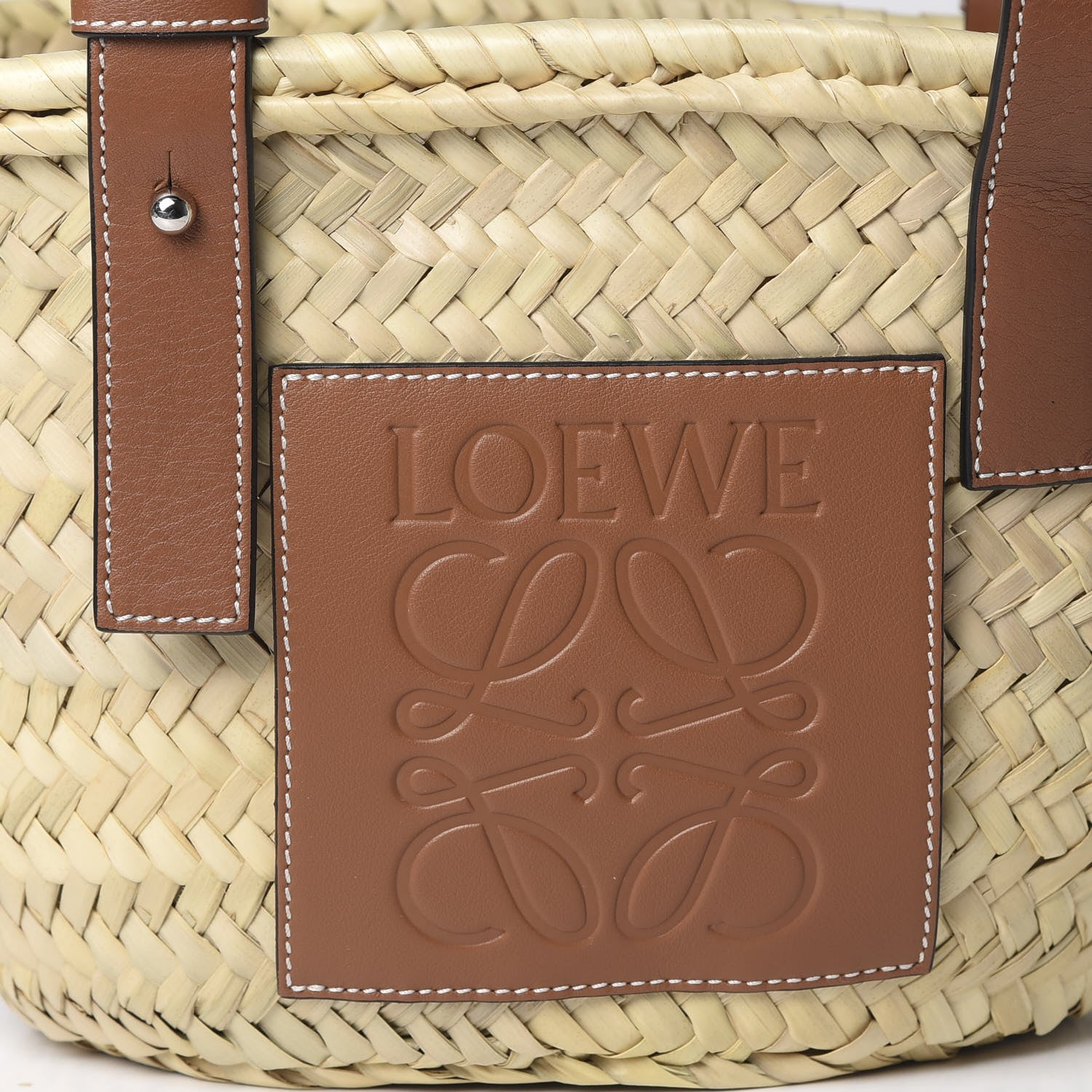 Loewe Raffia Small Basket Tote Bag Natural Tan 7 of 9