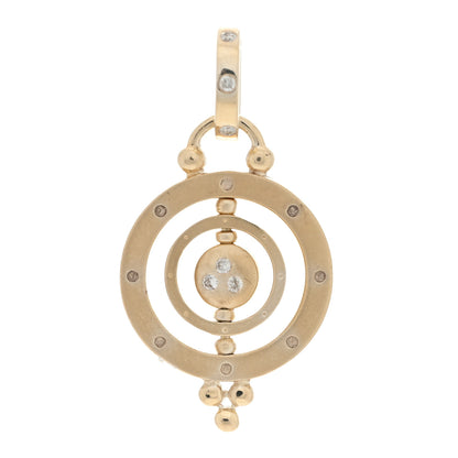 Temple St. Clair 18K Yellow Gold Diamond Sapphire Tsavorite Celestial 3x Orbit Pendant 3 of 3
