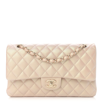 Chanel Iridescent Calfskin Quilted Medium Double Flap Beige 1 of 14