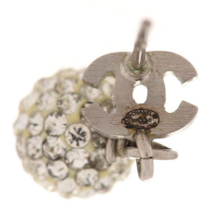 Chanel Crystal CC Drop Earrings White Silver 4 of 5