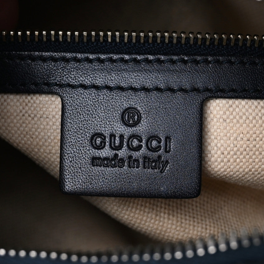 Gucci Monogram Vintage Web Small Boston Navy 9 of 10
