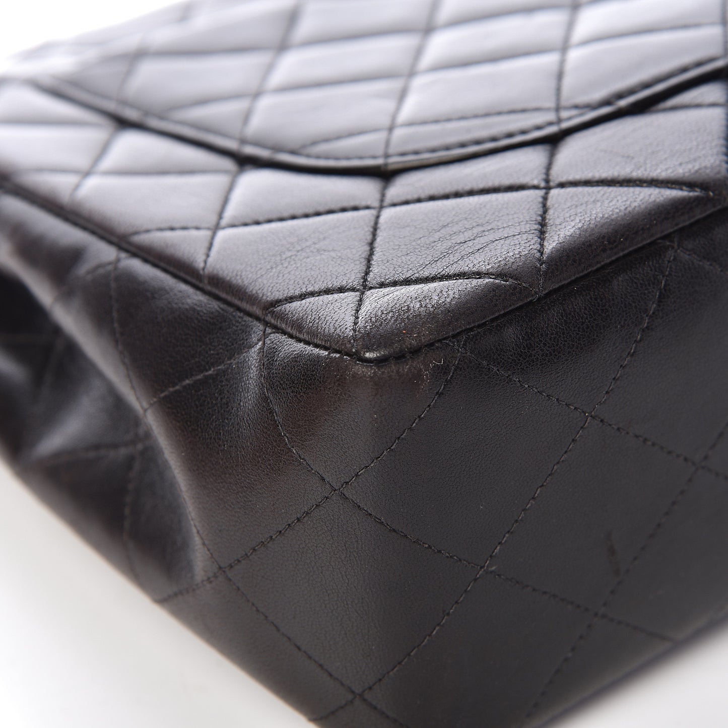 Lambskin Quilted Jumbo Single Flap Black