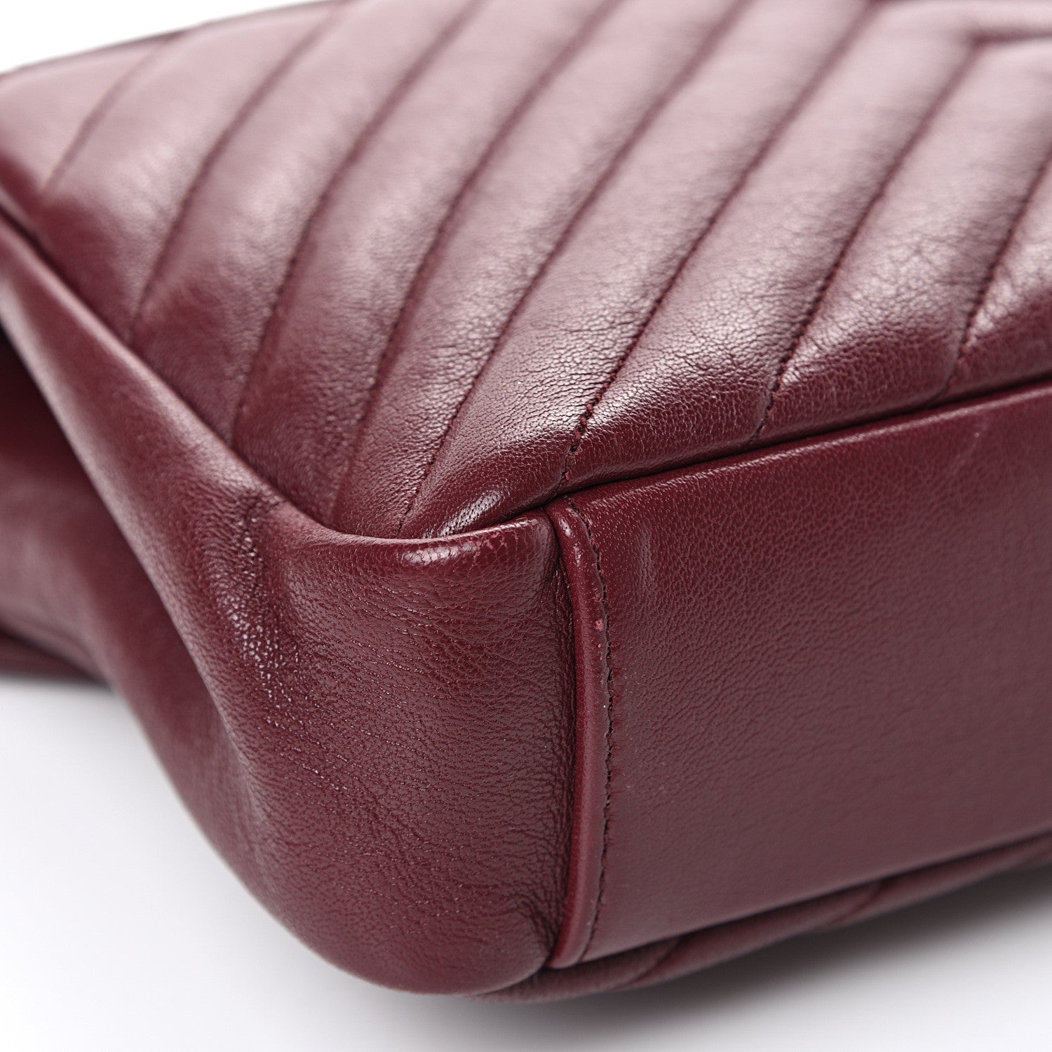Saint Laurent Sheepskin Matelasse Chevron Monogram Medium College Bag Rouge Legion 14 of 16