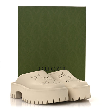 Gucci Rubber Monogram GG Go Through Platform Slide Clogs 40 Mystic White 11 of 11