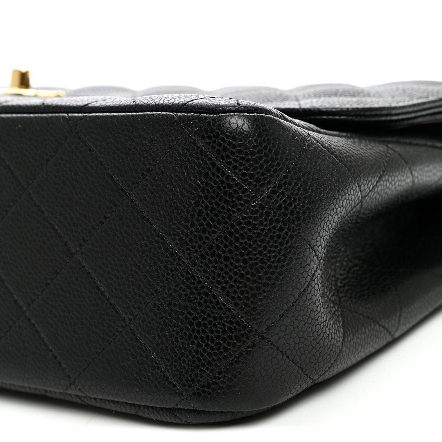 Caviar Quilted Jumbo Double Flap Black