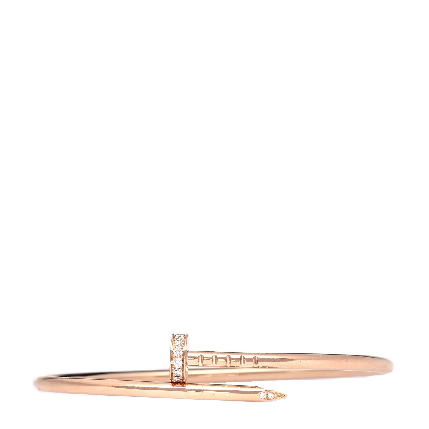 Cartier 18K Pink Gold Diamond Small Juste Un Clou Bracelet 15 1 of 7