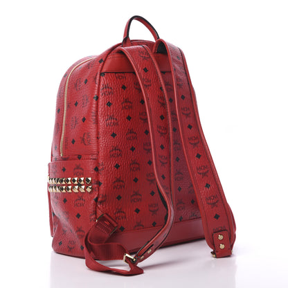 MCM Visetos Medium Side Studs Stark Backpack Ruby Red 2 of 9