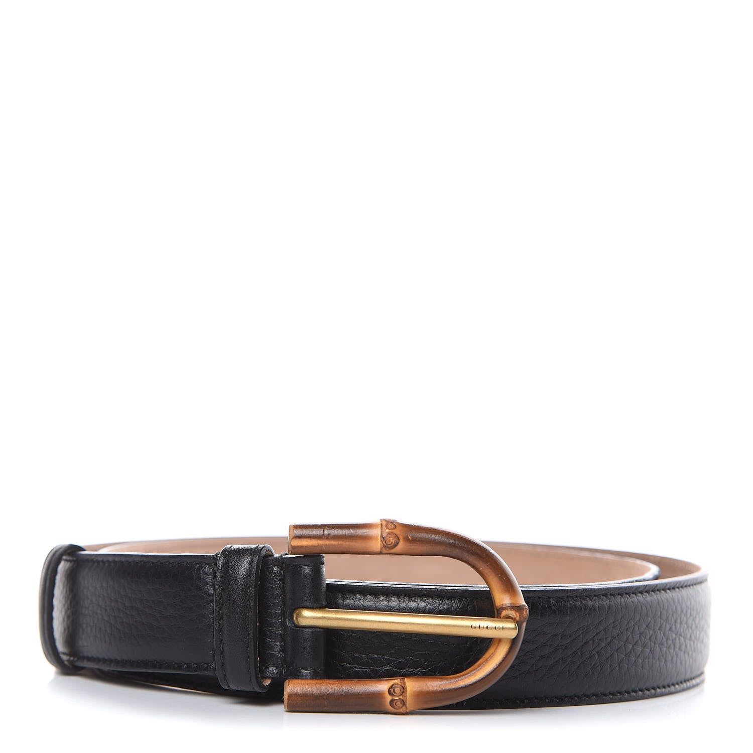 Gucci Calfskin Bamboo Buckle Belt 95 38 Black 1 of 8