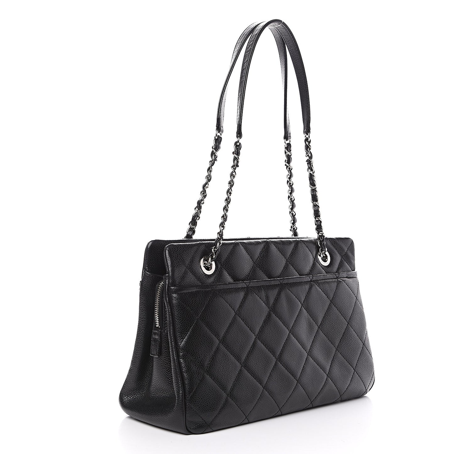 Caviar Quilted Timeless CC Soft Tote Black