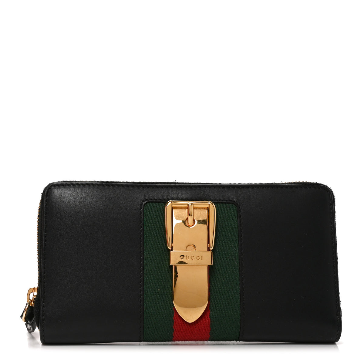 Gucci Calfskin Sylvie Zip Around Wallet Hibiscus Red 1 of 7