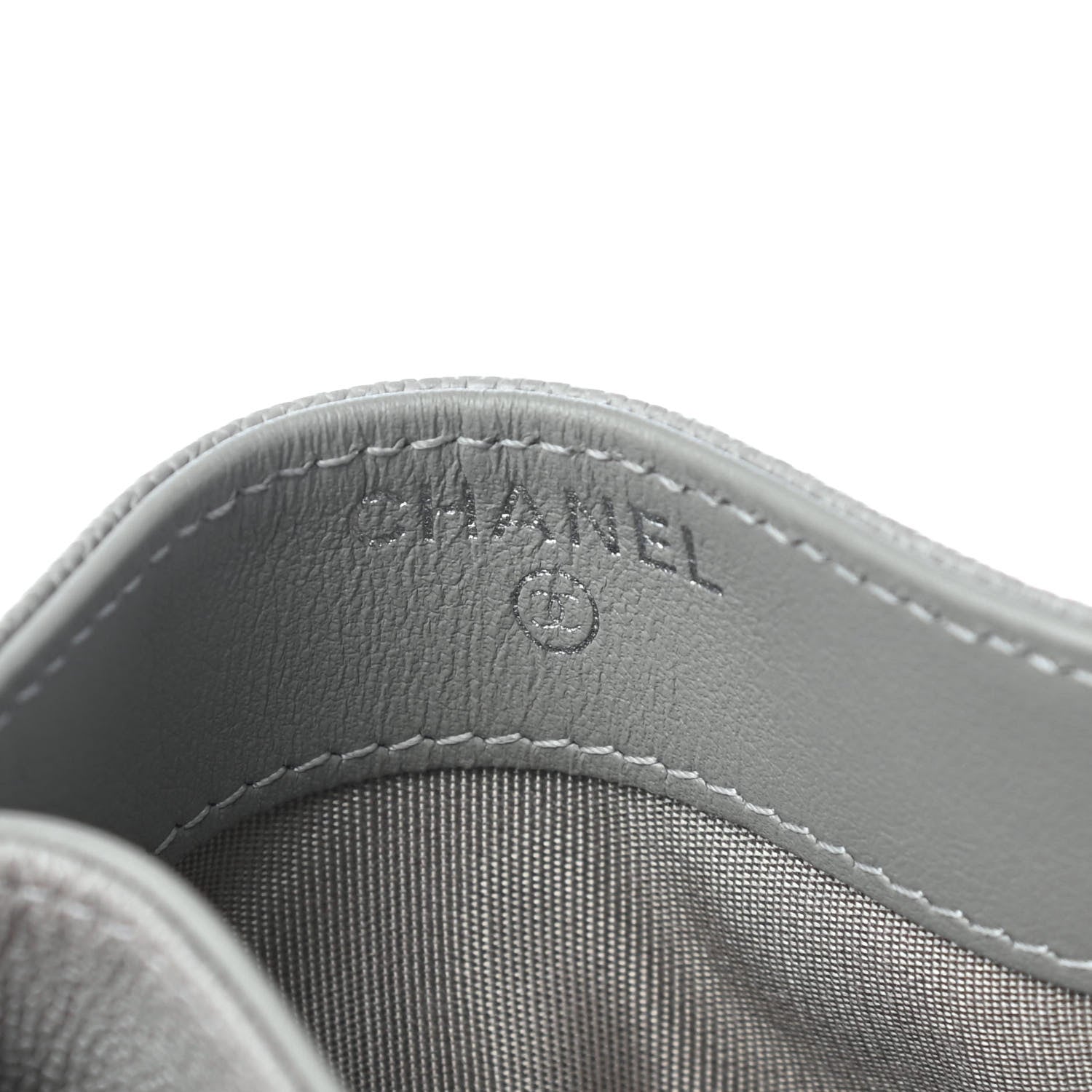 Chanel Caviar Quilted Boy Card Holder Grey 5 of 8