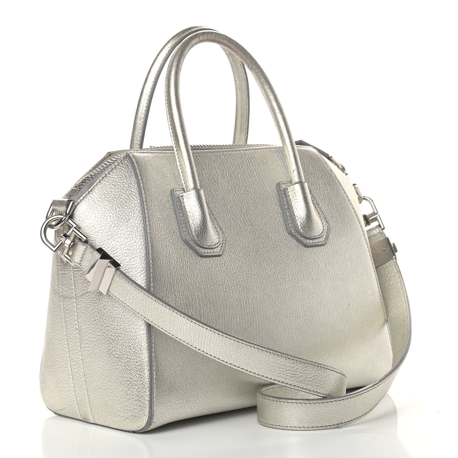 Givenchy Metallic Sugar Goatskin Small Antigona Silver 2 of 8
