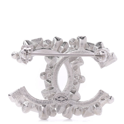 Chanel Baguette Crystal CC Brooch Black Silver 3 of 4
