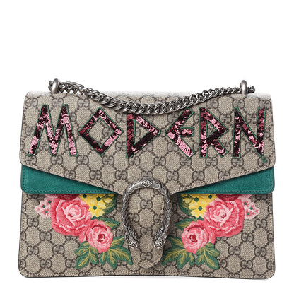 Gucci GG Supreme Monogram Embroidered Medium Dionysus Shoulder Bag Emerald 1 of 11