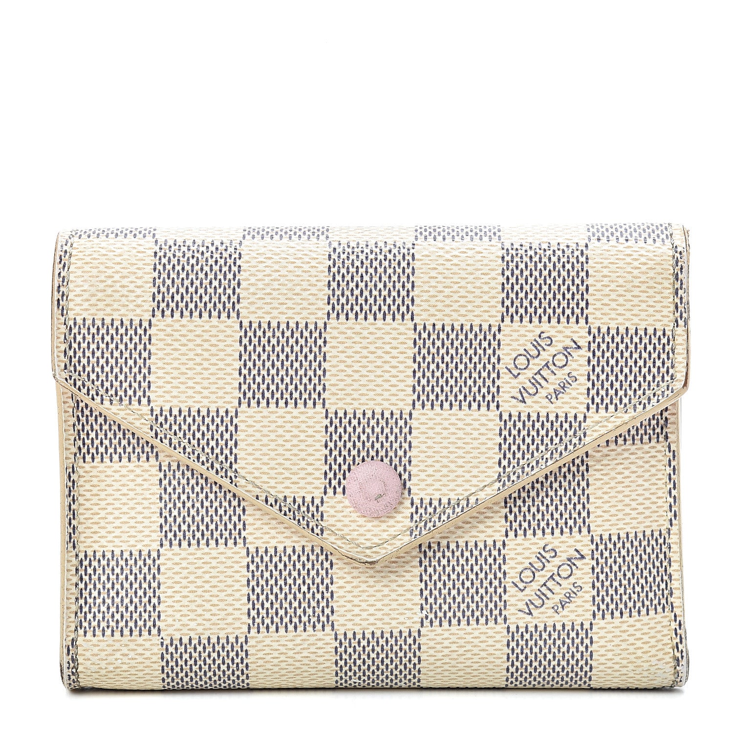 Louis Vuitton Damier Azur Victorine Wallet Rose Ballerine 1 of 15