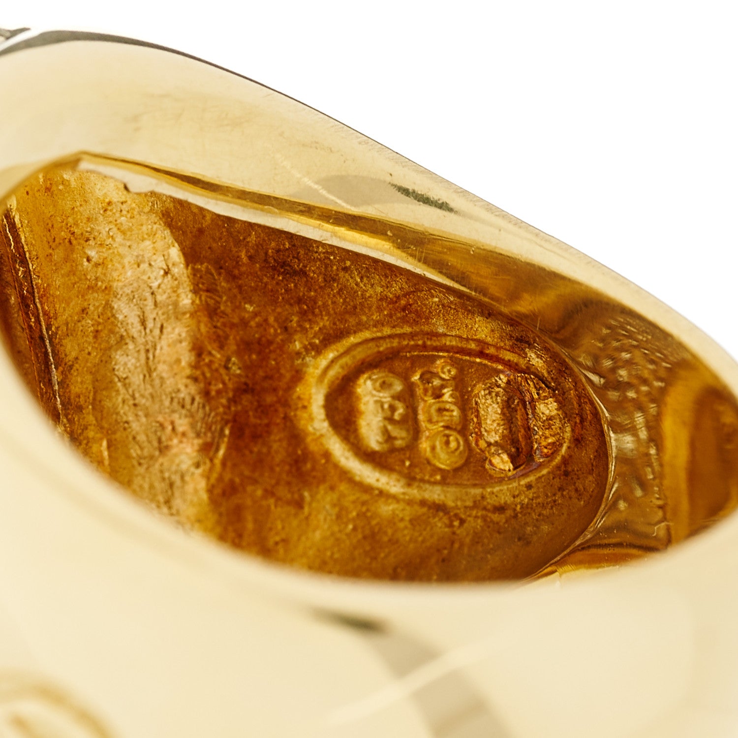 David Yurman 18K Yellow Gold Diamond Elongated Pave Albion Ring 54 7 5 of 5