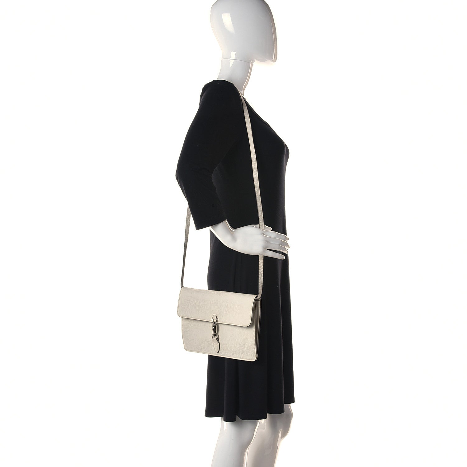 Gucci Grand Prix Calfskin Jackie Convertible Shoulder Bag White 2 of 18