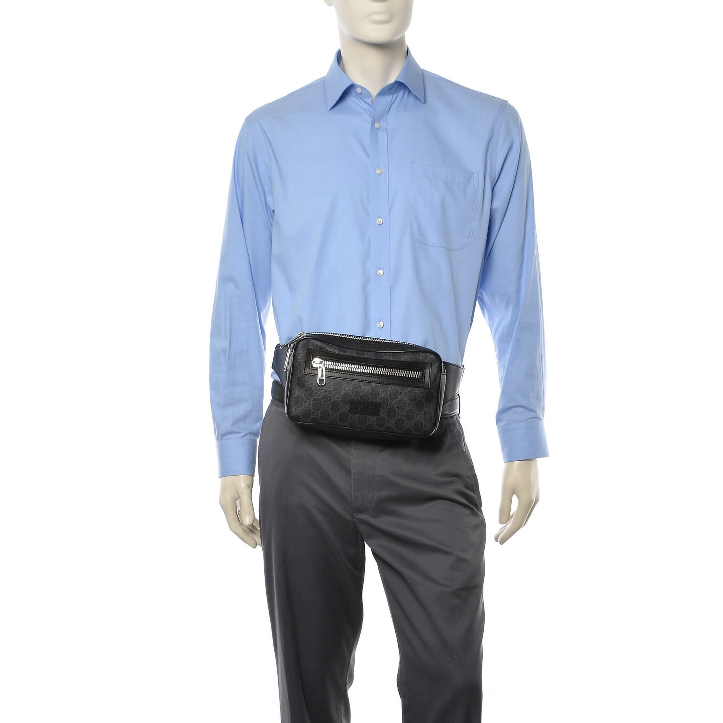 Soft GG Supreme Monogram Web Belt Bag Black Grey