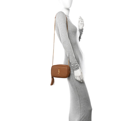 Saint Laurent Grain De Poudre Matelasse Monogram Mini Lou Camera Bag Dark Natural 2 of 11