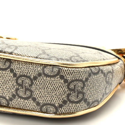 Gucci GG Supreme Monogram Lame Textured Dollar Calfskin Mini Ophidia Chain Bag Beige Ebony Gold 8 of 8
