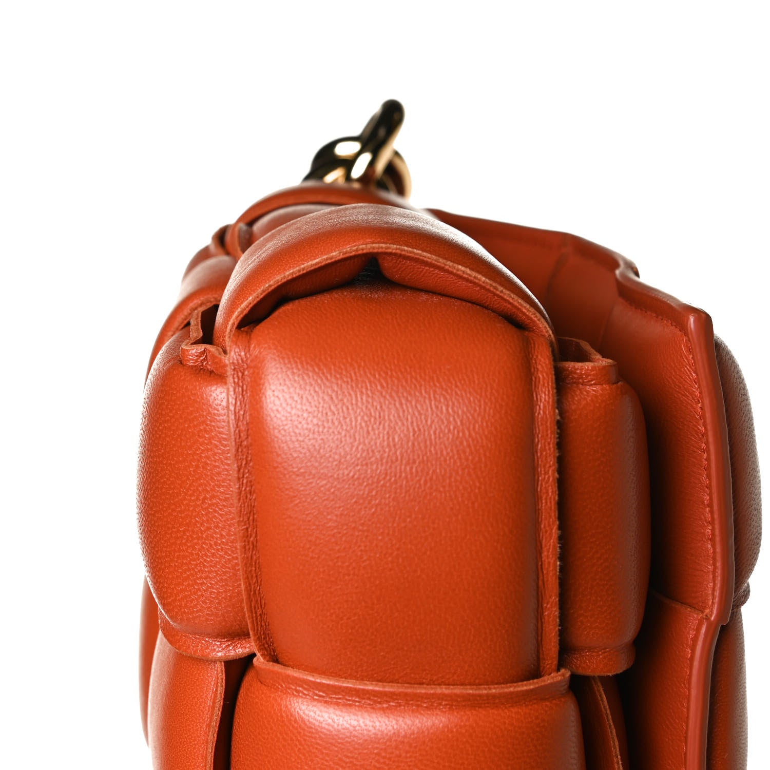 Bottega Veneta Lambskin Maxi Intreccio Padded Chain Cassette Crossbody Bag Maple 15 of 17