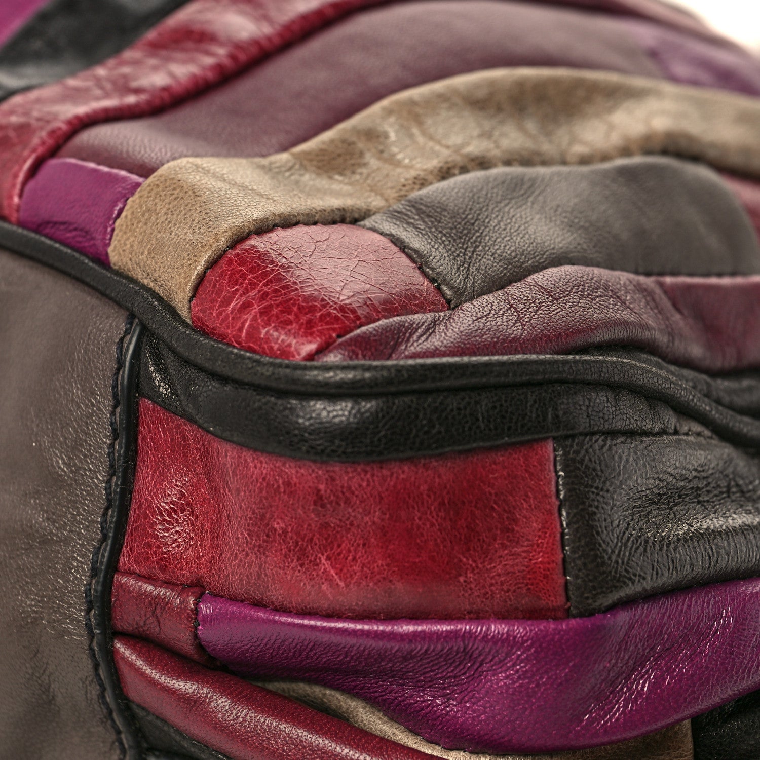 Miu Miu Nappa Large Patchwork Tote Amarena 10 of 10