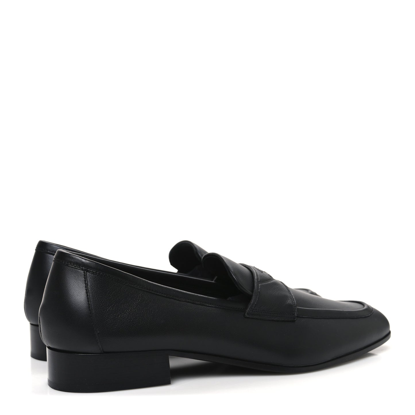 Lambskin Mens Stitched CC Loafers 43 Black