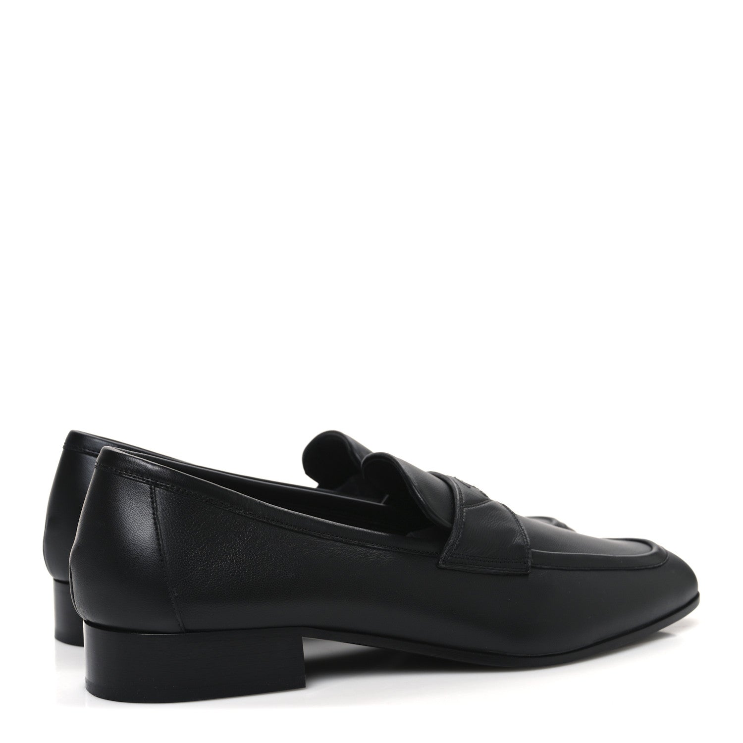 Chanel Lambskin Mens Stitched CC Loafers 43 Black 5 of 10