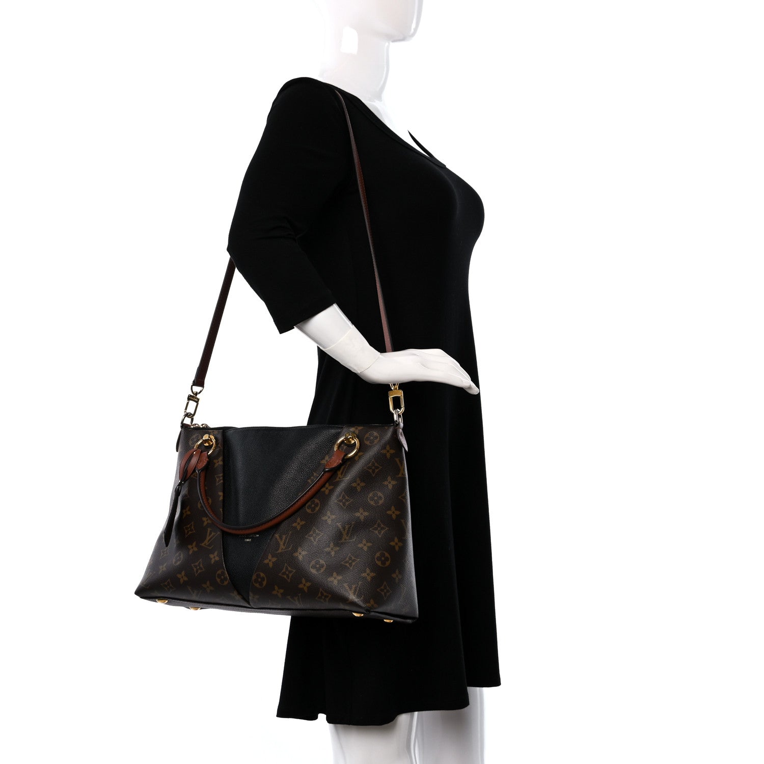 Louis Vuitton Monogram V Tote MM Black 2 of 11