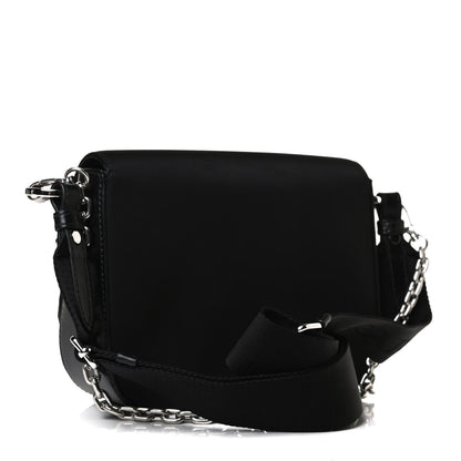 Prada Nylon Calfskin Identity Shoulder Bag Black 4 of 14