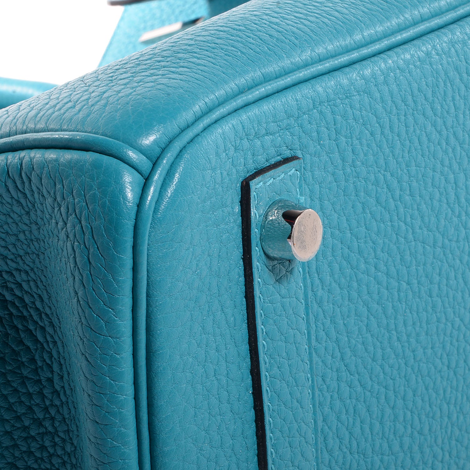 Hermes Taurillon Clemence Birkin 30 Turquoise 10 of 17