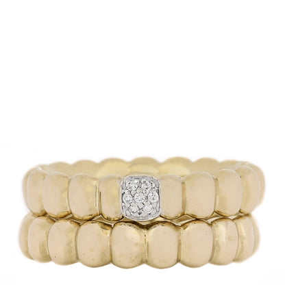 John Hardy 18K Yellow White Gold Diamond Bedeg Station Ring Set 54 6.75 1 of 5