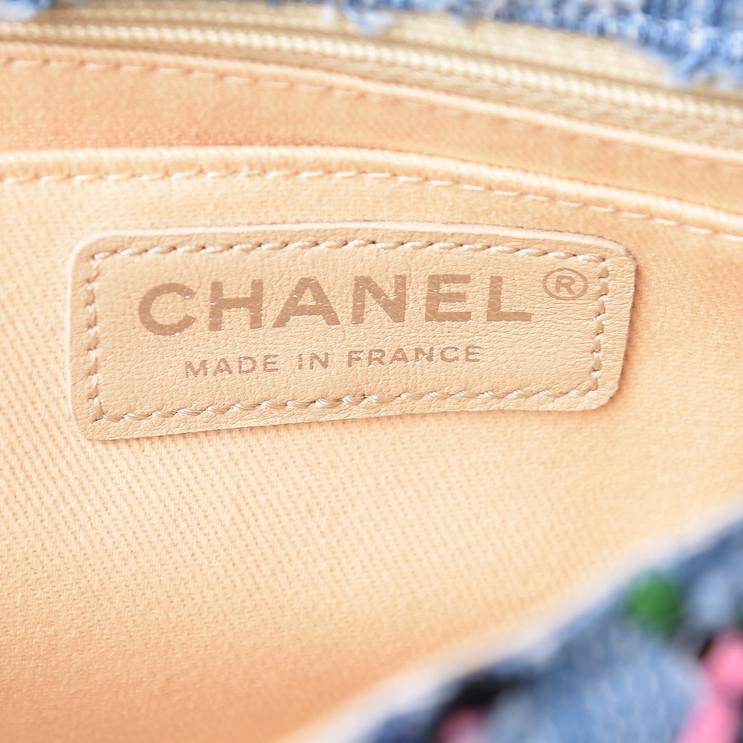 Woven Denim Medium Flap Multicolor