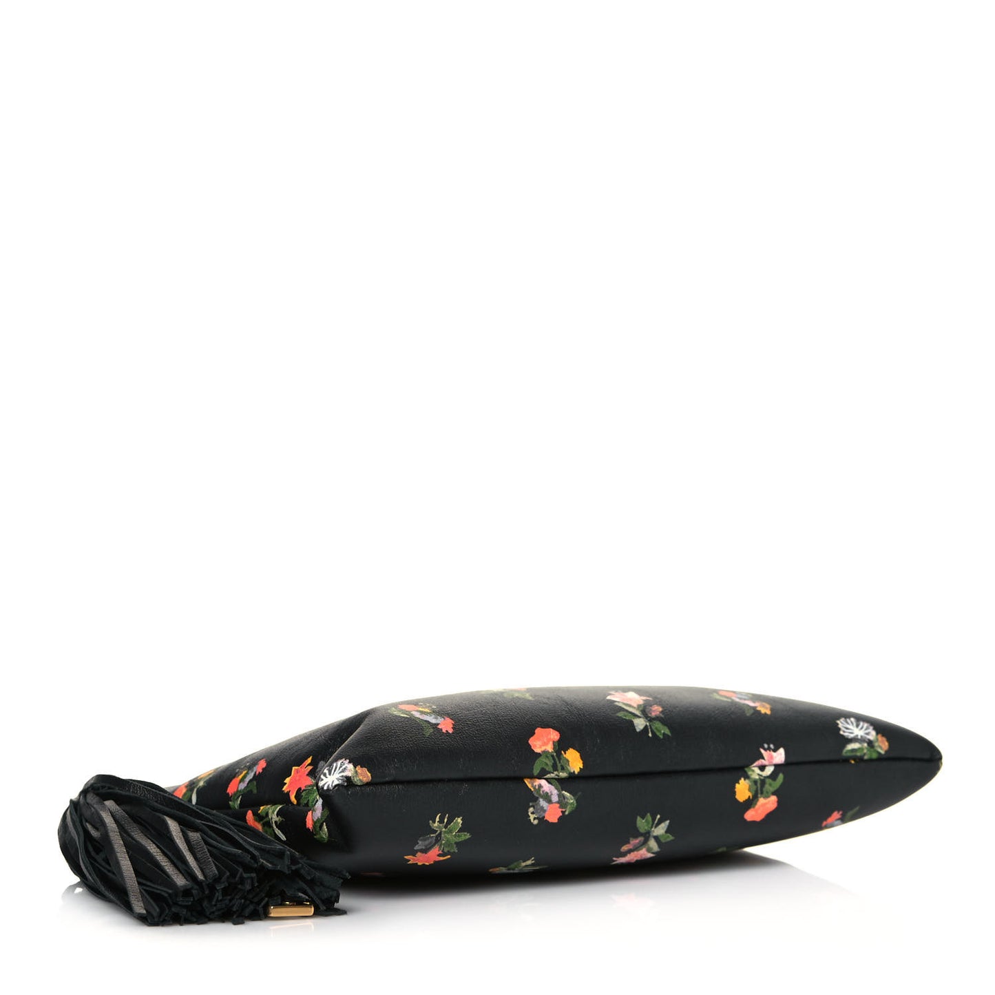 Calfskin Flower Printed Small Monogram Crossbody Bag Black Multicolor