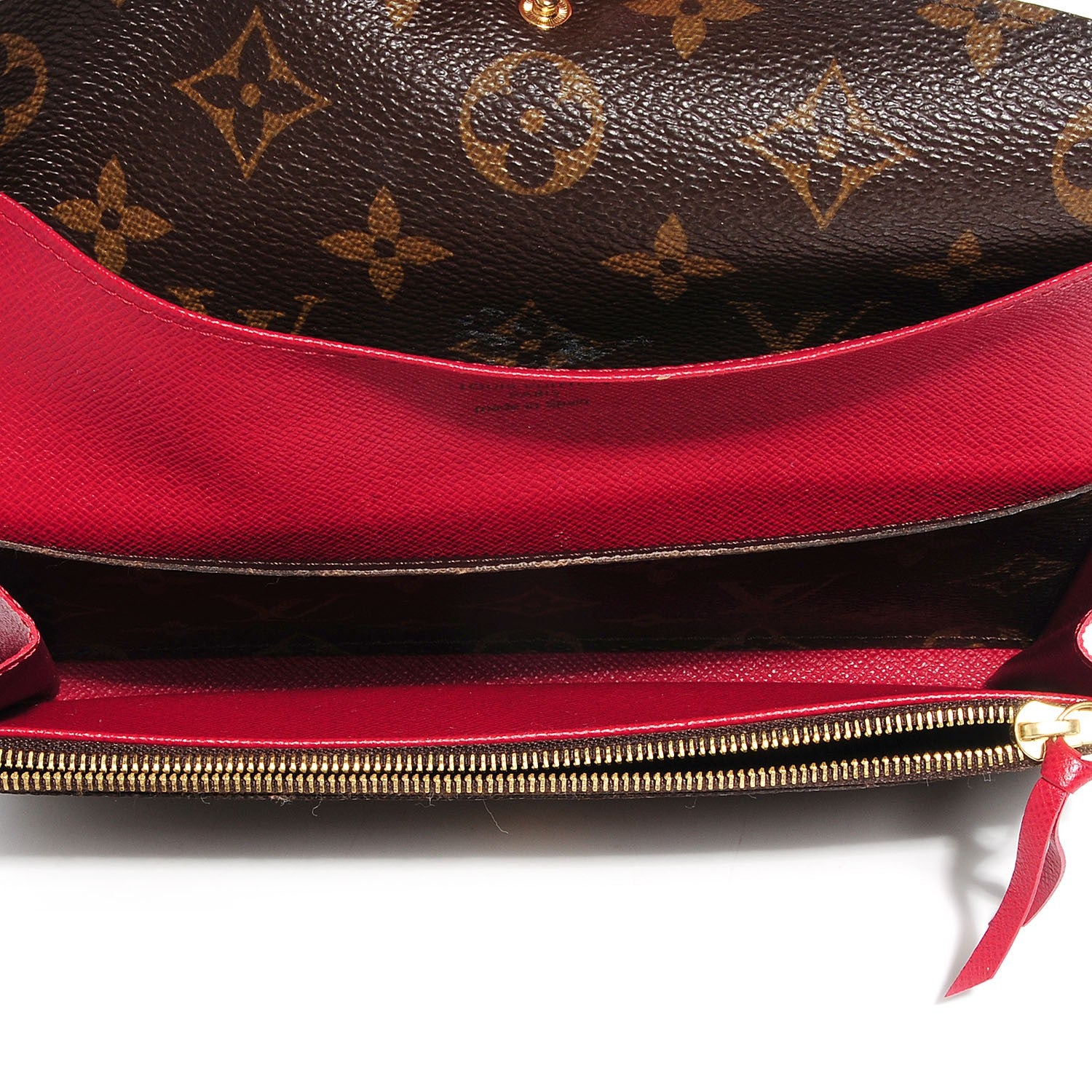 Louis Vuitton Monogram Emilie Wallet Red 7 of 8