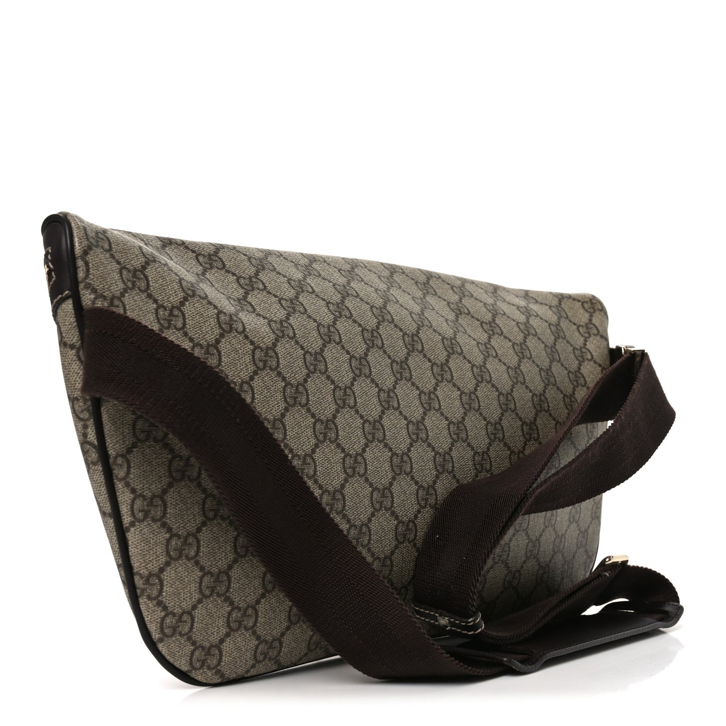 GG Supreme Monogram Belt Bag Dark Brown