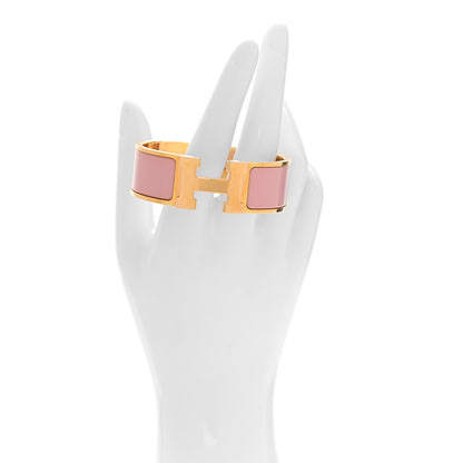 Hermes Enamel Wide Clic Clac H Bracelet PM Rose Nacarat 2 of 4