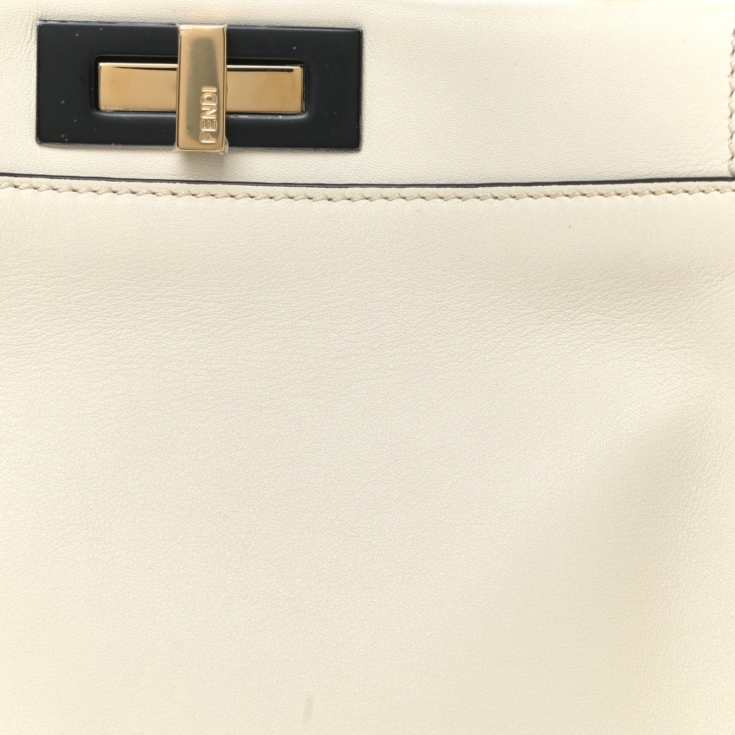 Vitello Seta Canvas FF Embroidered Medium Peekaboo Iconic Satchel White