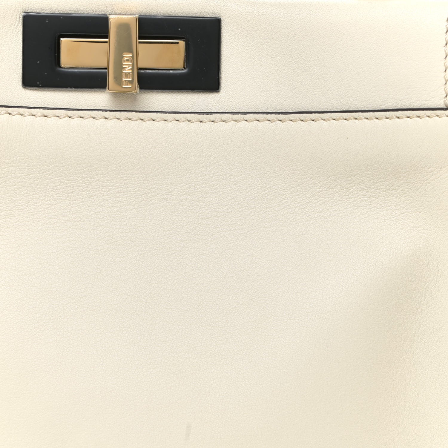 Fendi Vitello Seta Canvas FF Embroidered Medium Peekaboo Iconic Satchel White 7 of 9