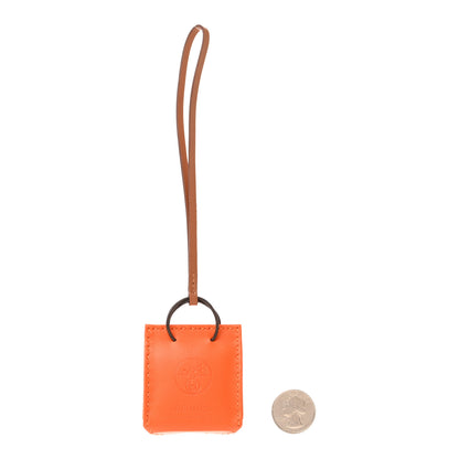 Hermes Milo Lambskin Swift Shopping Bag Charm Feu Gold 2 of 4