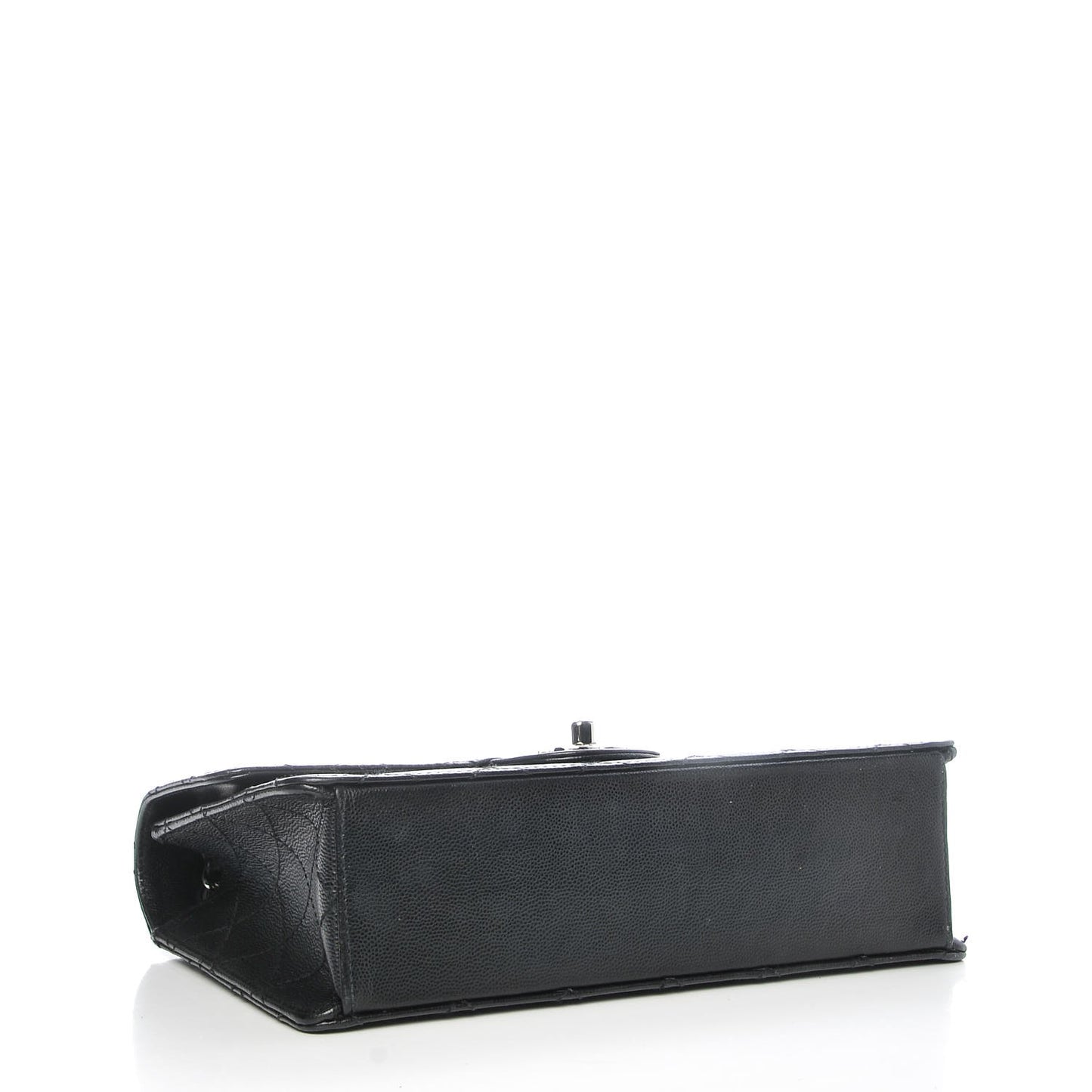 Caviar Stitch Medium Single Flap Black