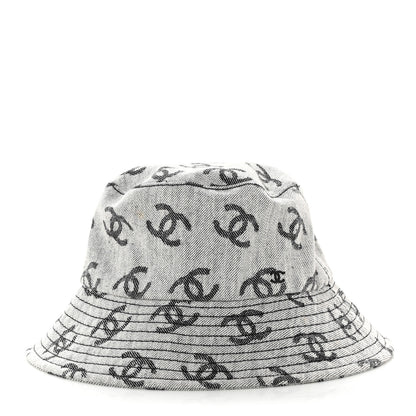 Chanel Denim CC Bucket Hat S White Black 1 of 7