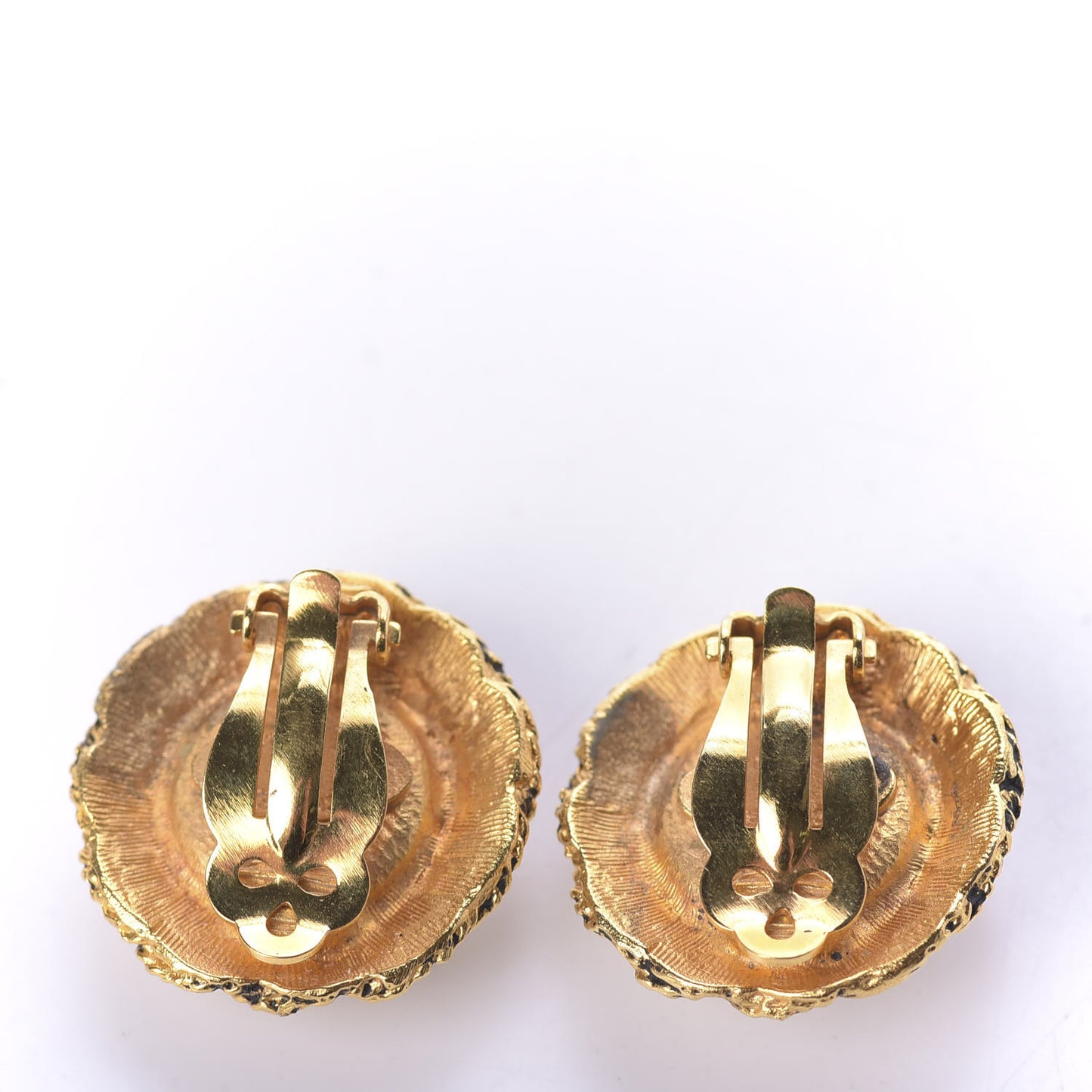 Pearl Crystal Clip On Earrings Gold