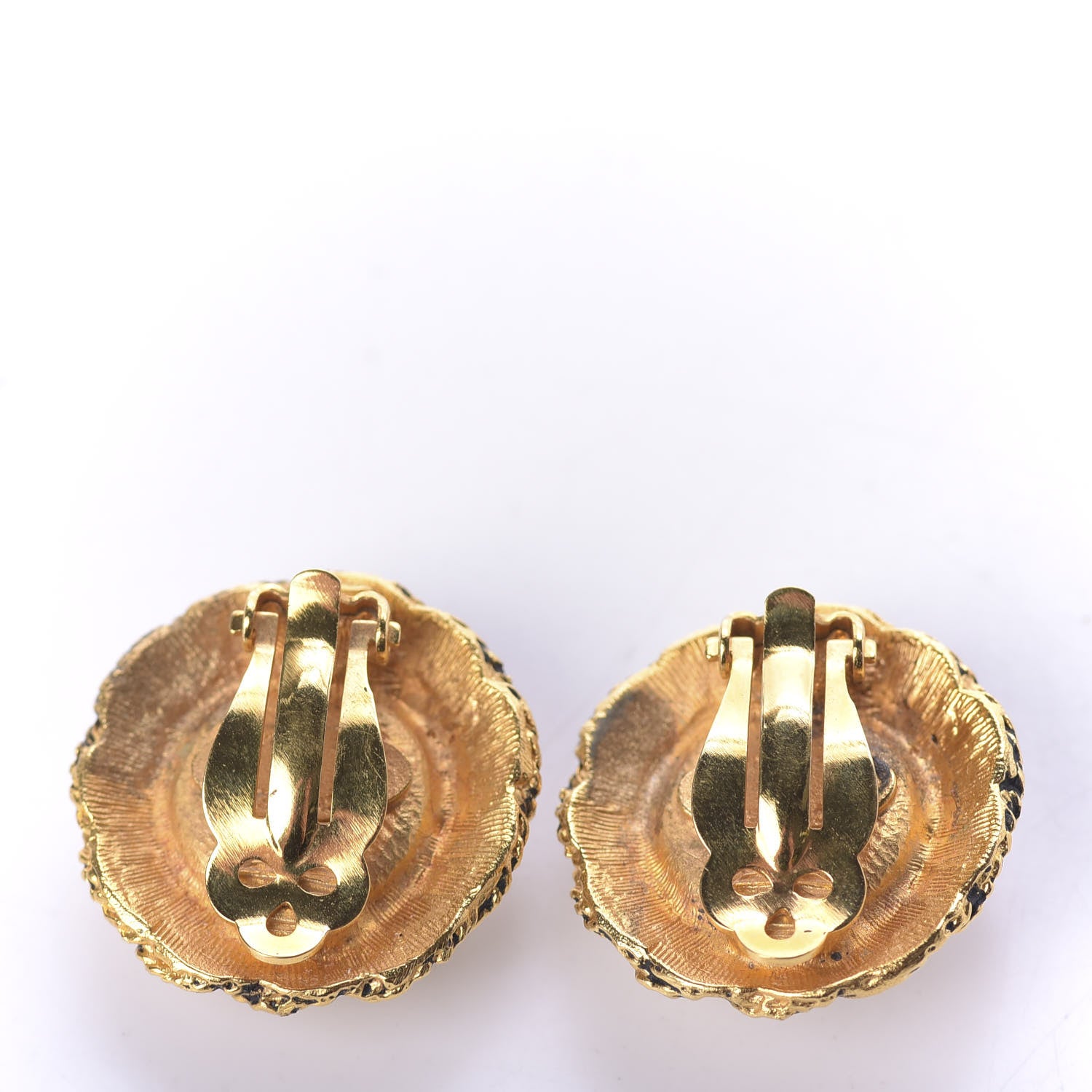 Chanel Pearl Crystal Clip On Earrings Gold 3 of 6