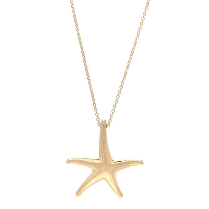 Tiffany 18K Yellow Gold 28mm Elsa Peretti Starfish Pendant Necklace 1 of 6