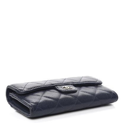 Chanel Caviar Quilted Small Flap Wallet Navy Blue 4 of 8